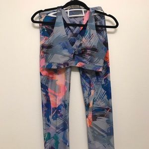 Fabletics Printed Sports Bra & Powerhold Capri